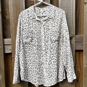 💐🌷Lucky Brand Animal Print Long Sleeve Shirt XL